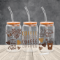 Preview: Trinkglas mit Bambusdeckel Motiv Coffee